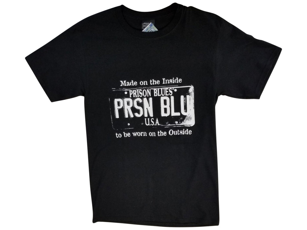 Prison Blues USA License Plate T-Shirt-Clearance - Ironworkergear