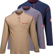 Portwest BizFlame FR 3-Button Crew Neck Henley - Ironworkergear