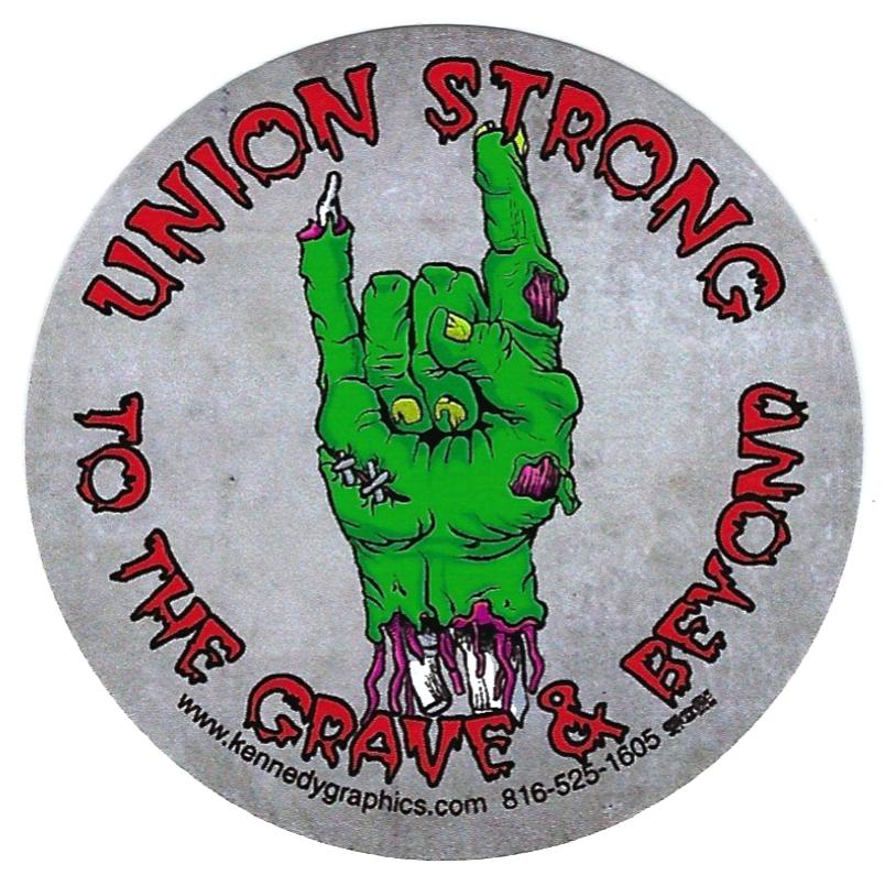 "Union Strong Zombie" Hard Hat Sticker #S111