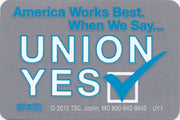 'Union YES...' Hard Hat Sticker #UY1