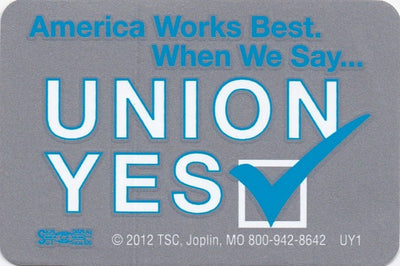 'Union YES...' Hard Hat Sticker #UY1 - Ironworkergear