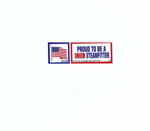 'Proud to be Union Steamfitter' Hard Hat Sticker #M22