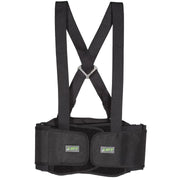 Lift Safety Stretch Back Belt (Black) #BSH-6K - Ironworkergear