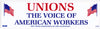 Unions, The Voice Of American Workers Bumper Sticker #BP122 - Ironworkergear