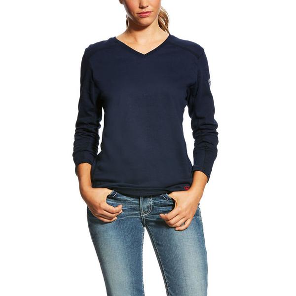 Ariat Women's Flame Retardant Long Sleeve Navy Shirt